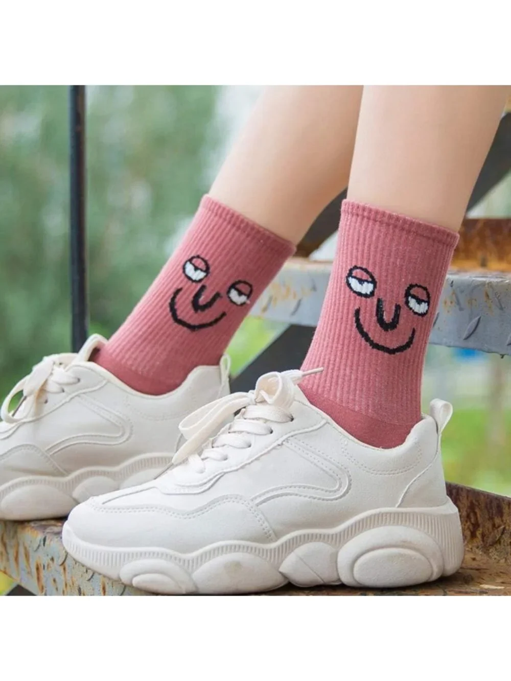 10-Pack Funny Emotion Crew Socks - Soft Cotton, 10 Unique Designs & Colors